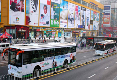 天津单层公交车身广告